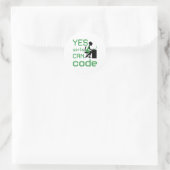 Sticker Rond Oui Les Filles Peuvent Coder Une Programmatrice Fe (Sac)
