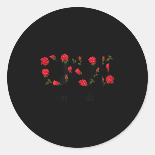 Sticker Rond Oui Mon Cheri Cool French Expression Quotes Graphi (Devant)