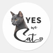 Sticker Rond Oui Nous Chat - Oui Nous Pouvons (Devant)
