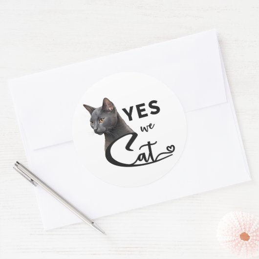Sticker Rond Oui Nous Chat - Oui Nous Pouvons (Enveloppe)