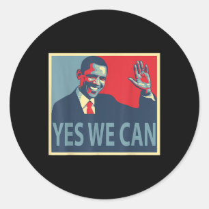 Sticker Rond Oui, nous pouvons Barack Obama