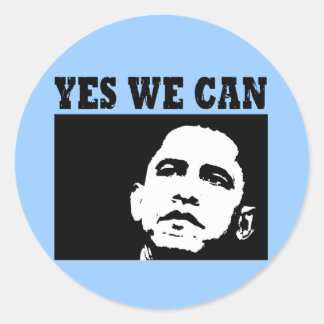 Sticker Rond Oui nous pouvons Obama Sticer 2008