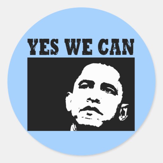 Sticker Rond Oui nous pouvons Obama Sticer 2008 (Devant)