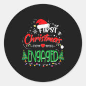 Sticker Rond Our First Christmas Engaged 2021 1st Christmas (Devant)