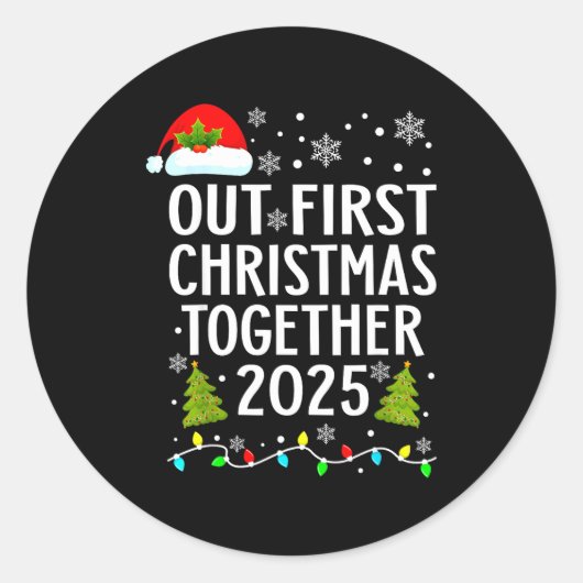 Sticker Rond Our First Christmas Together 2025 Matching Christm (Devant)