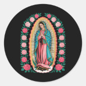 Sticker Rond Our Lady De Guadalupe Sant Mary Back Print Christi (Devant)