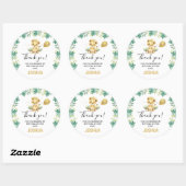 Sticker Rond Our Little King Lion Crown Balloon 1st Birthday (Feuille)