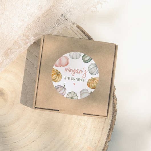 Sticker Rond Our Little Pumpkin Birthday Party