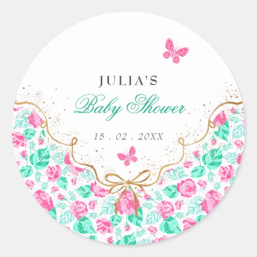 Sticker Rond Our Lovely One Baby Shower (Devant)