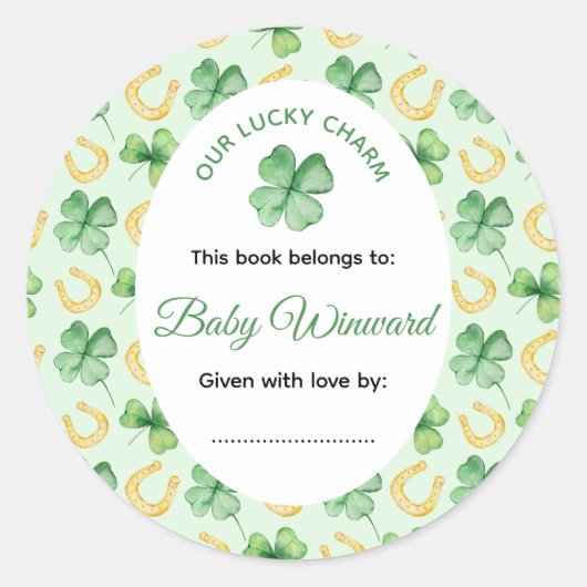 Sticker Rond Our Lucky Charm St Patrick's Baby Shower (Devant)
