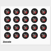 Sticker Rond Our Team Sleighs Christmas Reindeers Santa's Worke (Feuille)