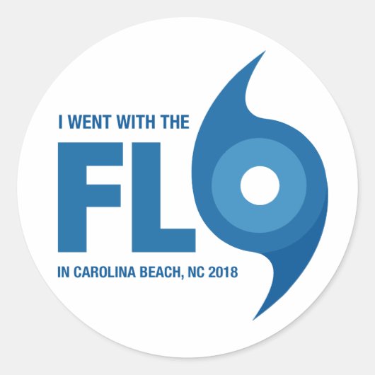 Sticker Rond Ouragan Florence Carolina Beach NC (Devant)