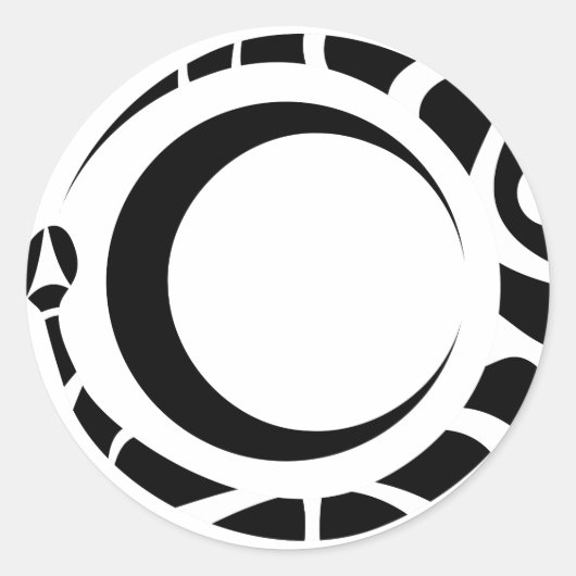 Sticker Rond ouroboros et lune (Devant)