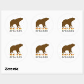 STICKER ROND OURS- (Feuille)