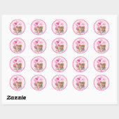 Sticker Rond Ours amoureux (Feuille)