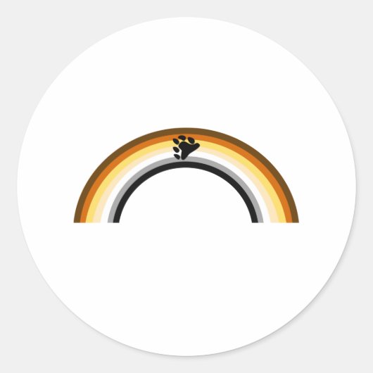 Sticker Rond Ours arc-en-ciel (Devant)