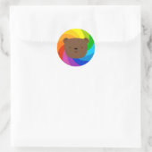Sticker Rond Ours arc-en-ciel (Sac)