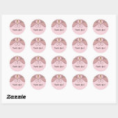 Sticker Rond Ours Avec Cupcake Rose Stick Cone Waffle (Feuille)