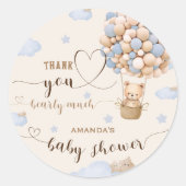 Sticker Rond Ours Ballons Bearly Wait Garçon douche Merci (Devant)