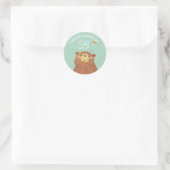 Sticker Rond Ours Bee ・ Alphabet Monogram Mignonne garderie sco (Sac)