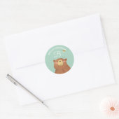 Sticker Rond Ours Bee ・ Alphabet Monogram Mignonne garderie sco (Enveloppe)