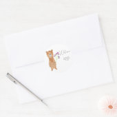 Sticker Rond Ours Bienvenue (Enveloppe)