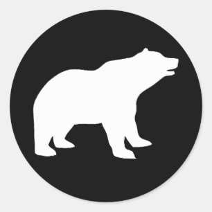 STICKER ROND OURS BLANC