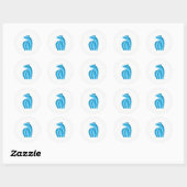 Sticker Rond Ours bleu (Feuille)