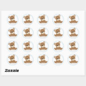 Sticker Rond Ours bleu Teddy (Feuille)