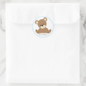 Sticker Rond Ours bleu Teddy (Sac)