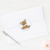 Sticker Rond Ours bleu Teddy (Enveloppe)