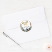Sticker Rond Ours boisé | Merci baby shower (Enveloppe)