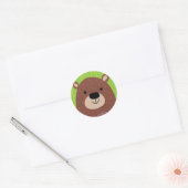 Sticker Rond Ours Brown - Amis des bois (Enveloppe)