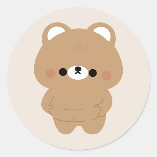 Sticker Rond Ours Brown Chonky (Devant)