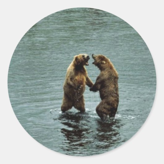 Sticker Rond Ours brun de Kodiak (Devant)