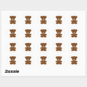 Sticker Rond ours brun teddy - mignon (Feuille)
