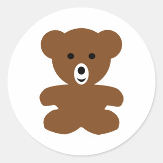 Sticker Rond ours brun teddy - mignon