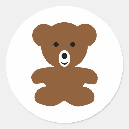 Sticker Rond ours brun teddy - mignon (Devant)