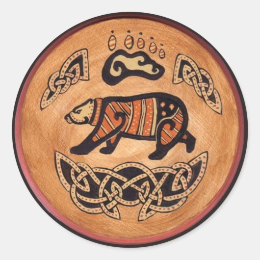 Sticker Rond Ours celtique (Devant)