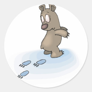 Sticker Rond Ours confus