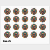 Sticker Rond Ours Cottagecore (Feuille)