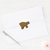 Sticker Rond Ours de dessin Brown (Enveloppe)