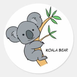 Sticker Rond Ours de koala Animé