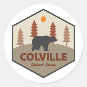 Sticker Rond Ours de la forêt nationale de Colville