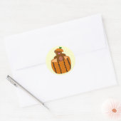Sticker Rond Ours de la parcelle de citrouilles (Enveloppe)