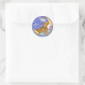 Sticker Rond Ours de lune endormi (Sac)