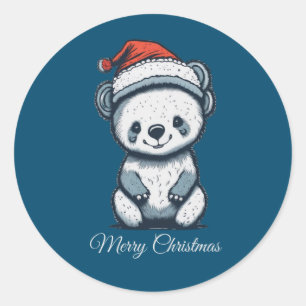 Sticker Rond Ours de Noël Koala