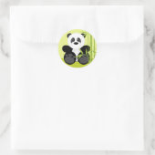 Sticker Rond Ours de panda bambou (Sac)