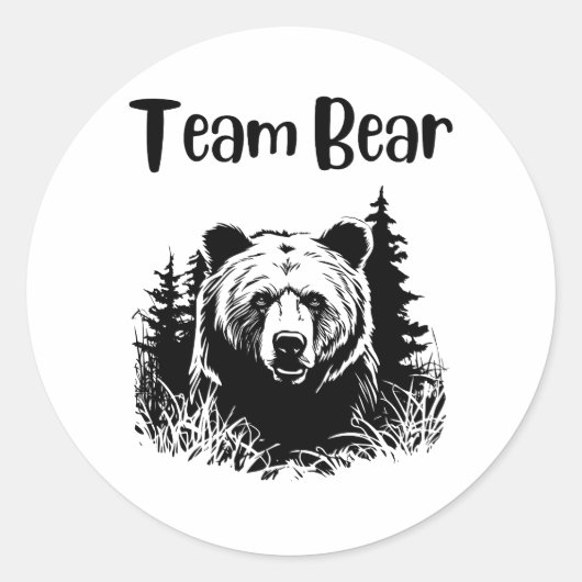 Sticker Rond Ours d'équipe (Devant)