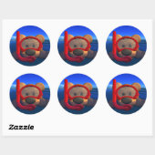 Sticker Rond Ours Dinky : Tuileur (Feuille)